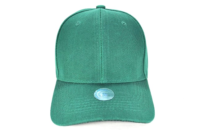 PLAIN 100% ACRYLIC VELCRO CAP-HUNTER GREEN